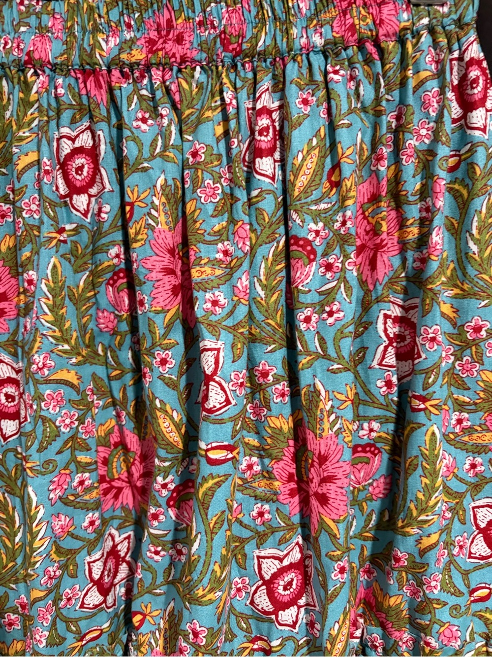 Jennifer & Grace Floral Tiered Maxi Skirt - Pink & Aqua/ size small . - Picture 4 of 9